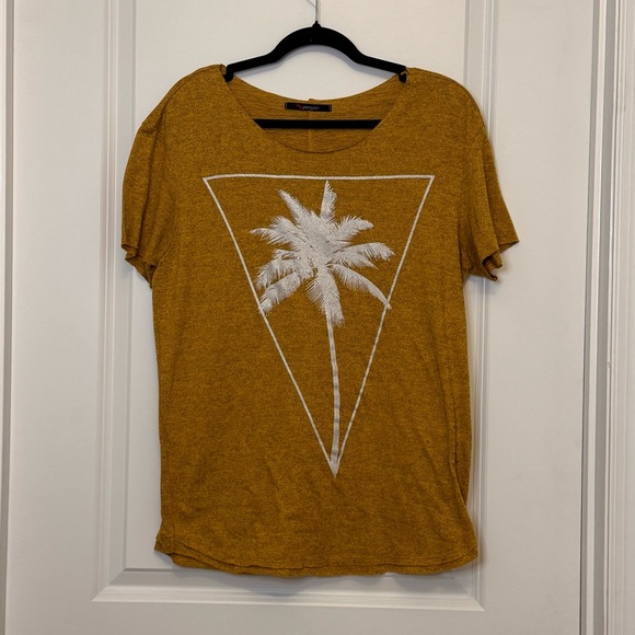 Pargan men’s Mustard Palm Tree Tee - Picture 1 of 3